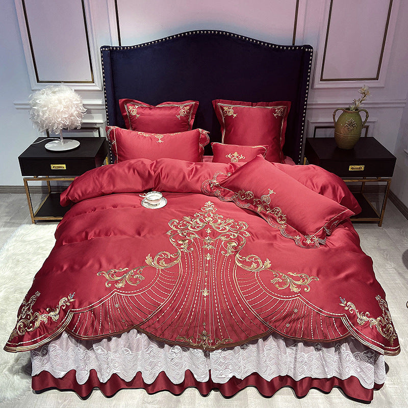 RoyalLux™ European Luxury Cotton Bedding Set – 4 Piece Bed Sheet & Bed Skirt Set