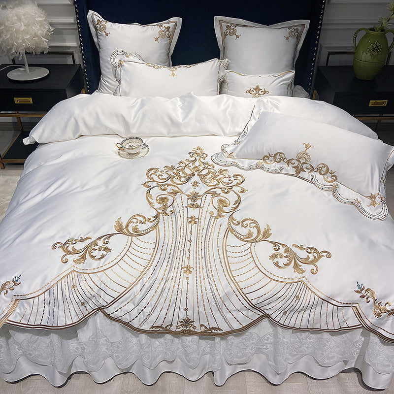 RoyalLux™ European Luxury Cotton Bedding Set – 4 Piece Bed Sheet & Bed Skirt Set