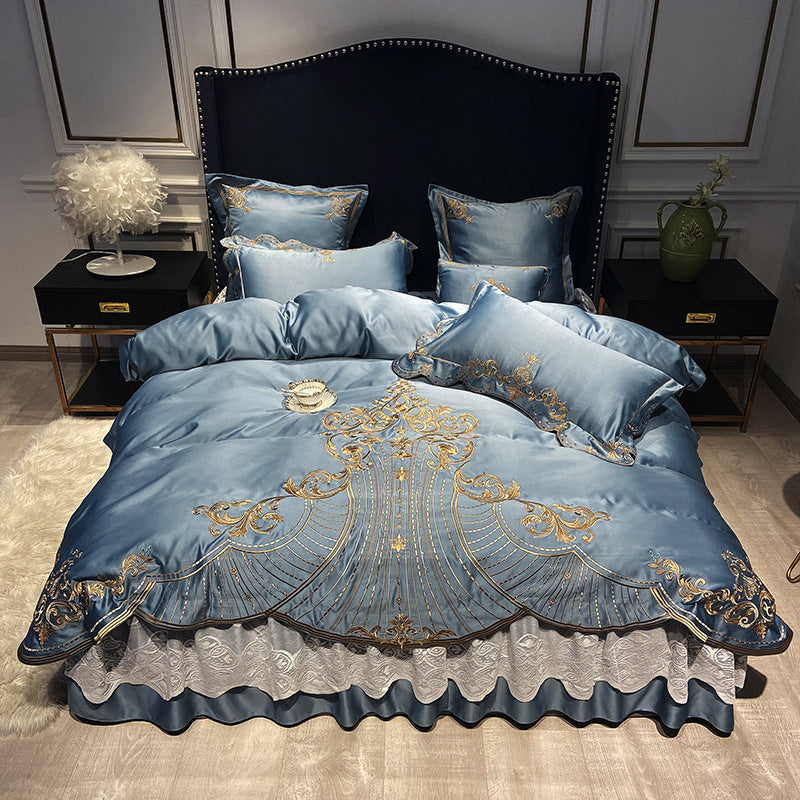 RoyalLux™ European Luxury Cotton Bedding Set – 4 Piece Bed Sheet & Bed Skirt Set