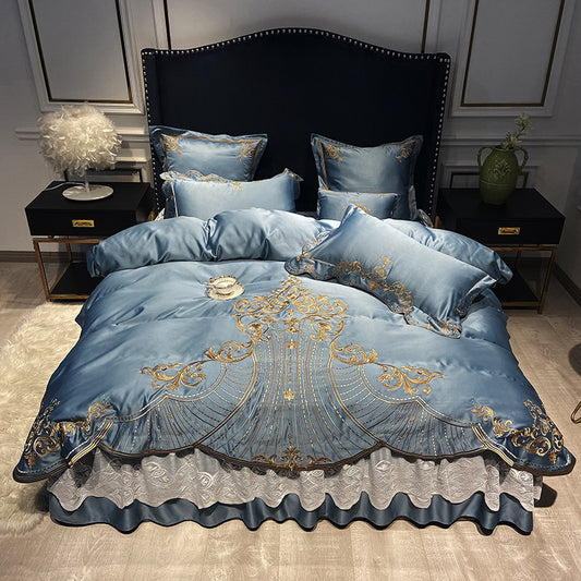 RoyalLux™ European Luxury Cotton Bedding Set – 4 Piece Bed Sheet & Bed Skirt Set