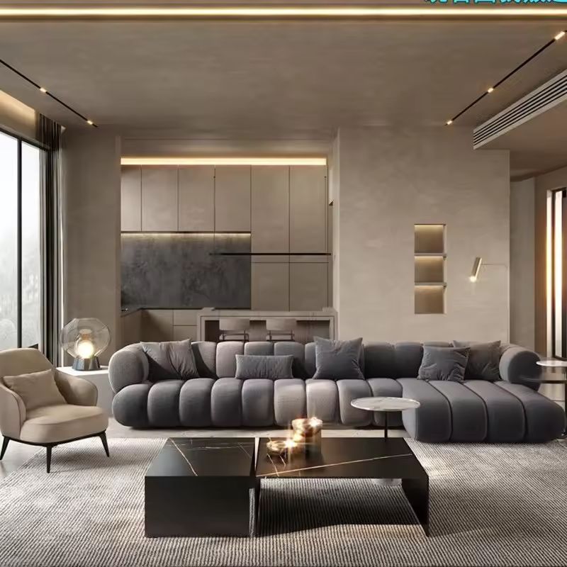 Modern L-Shape Velvet Corner Sofa – Luxury Sectional Couch