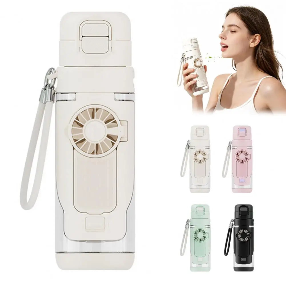 Home Haven Ends™ HydroBreeze™ 2-in-1 Fan Bottle – 690ml Rechargeable Cooling Water Bottle