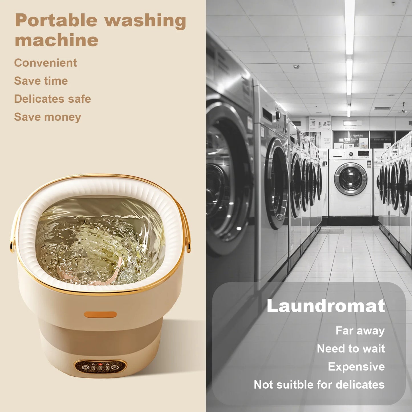 CleanFold™ Portable Mini Washing Machine With Spin Dryer