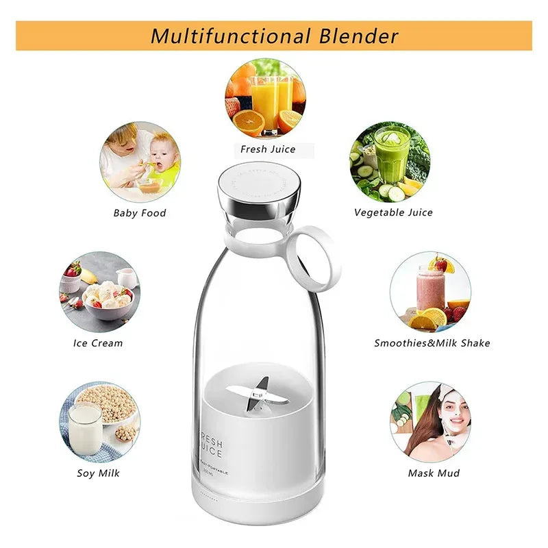 BlendGo™ Portable Juicer Blender – 350ml USB Rechargeable Smoothie Maker