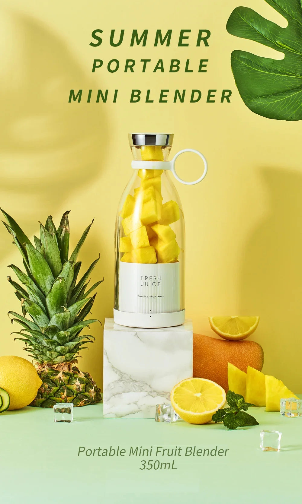 BlendGo™ Portable Juicer Blender – 350ml USB Rechargeable Smoothie Maker