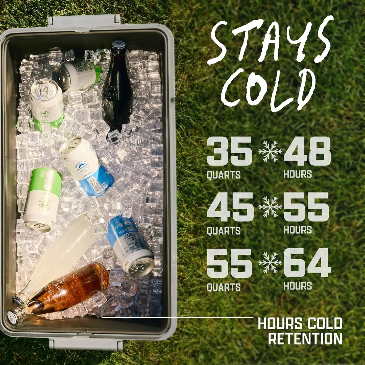 SnapGo™ Collapsible Cooler Box | 48Hr Ice Retention Portable Hard Cooler (35QT, 64 Cans)