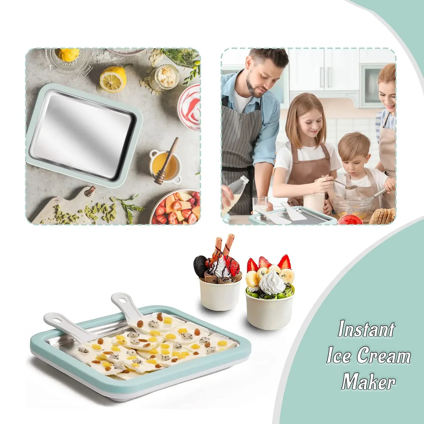 ChillRoll™ Rolled Ice Cream Maker Pan – DIY Frozen Yogurt & Ice Cream Roll Kit