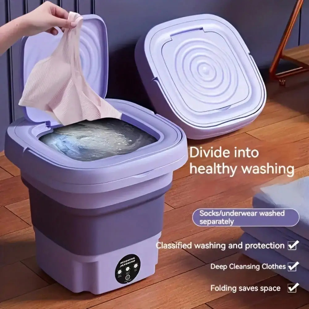 WashGo™ 8L Portable Foldable Washing Machine with Spin Dryer