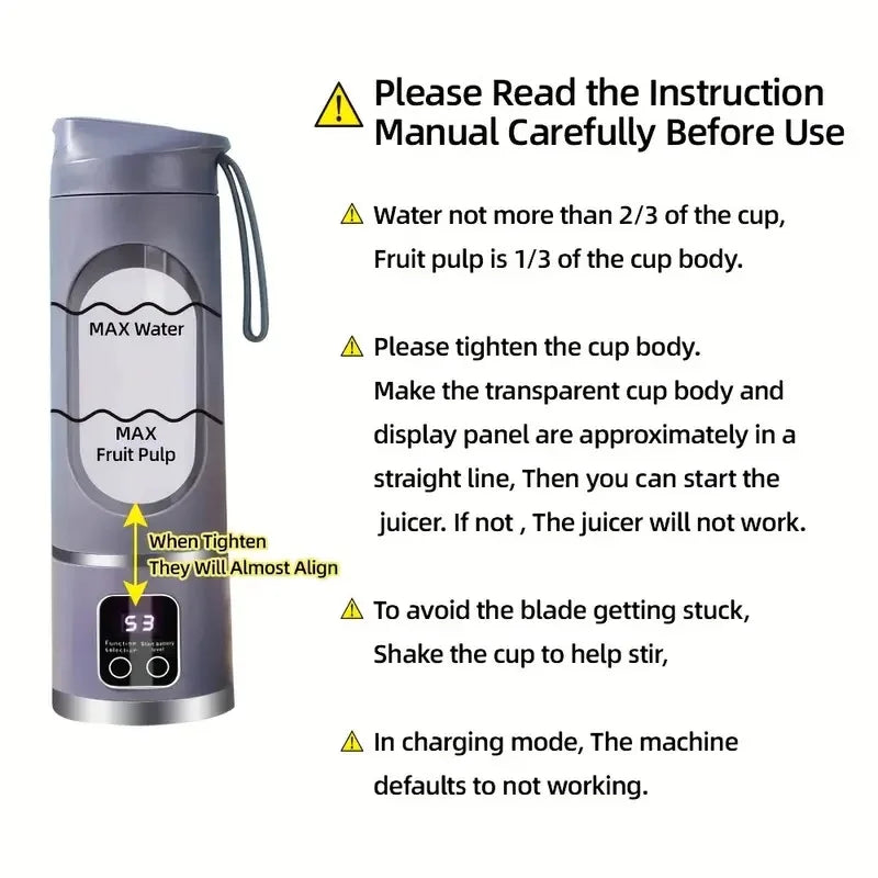 FreshBlend™ Portable Juicer Blender – USB Rechargeable Smoothie & Juice Maker