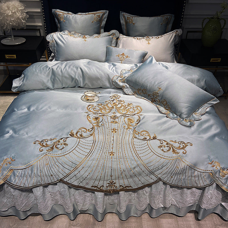 RoyalLux™ European Luxury Cotton Bedding Set – 4 Piece Bed Sheet & Bed Skirt Set