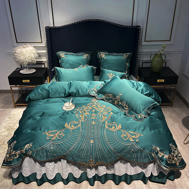 RoyalLux™ European Luxury Cotton Bedding Set – 4 Piece Bed Sheet & Bed Skirt Set